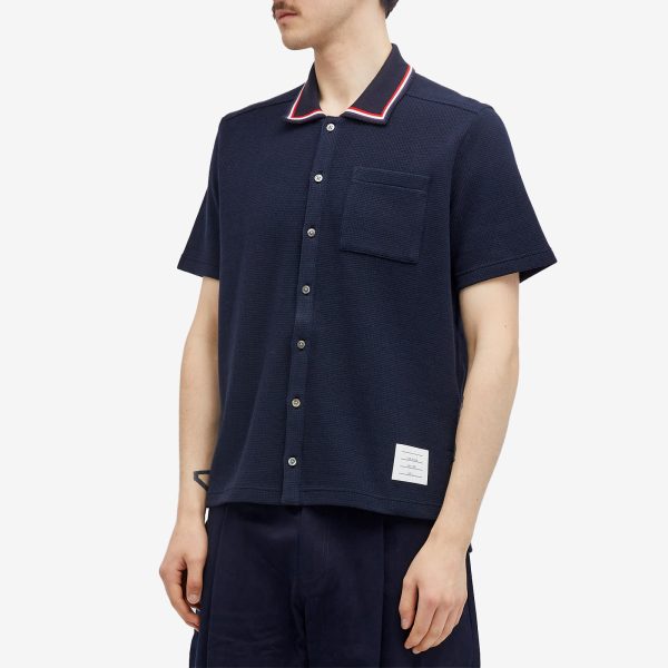 Thom Browne Short Sleeve Button Down Textured Shirt