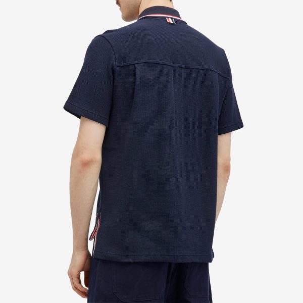 Thom Browne Short Sleeve Button Down Textured Shirt