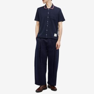 Thom Browne Short Sleeve Button Down Textured Shirt