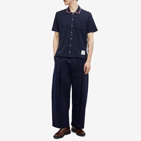 Thom Browne Short Sleeve Button Down Textured Shirt