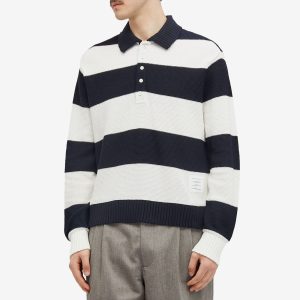 Thom Browne Rugby Stripe Knitted Polo Shirt