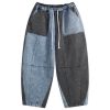 Anglan Denim Mix Fatigue Balloon Pants