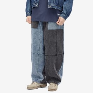 Anglan Denim Mix Fatigue Balloon Pants