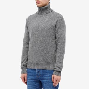 AMI Paris Tonal Heart Cashmere Roll Neck Knit