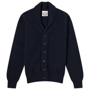 Jamieson's of Shetland Elbow Patch Shawl Collar Cardigan