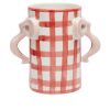 Damson Madder Gingham Bow Vase