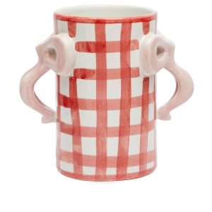 Damson Madder Gingham Bow Vase