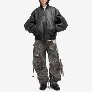 The Attico Anja Leather Bomber Jacket