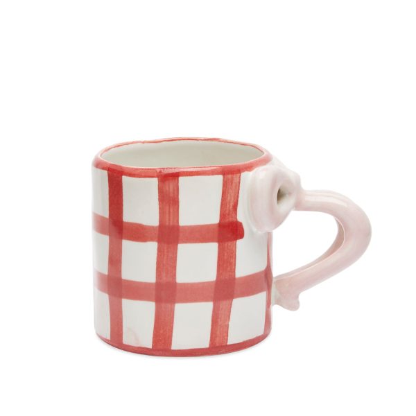 Damson Madder Gingham Bow Mug