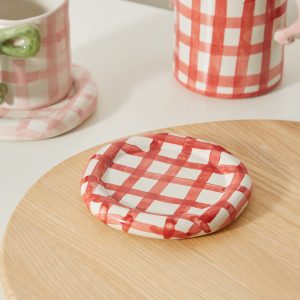 Damson Madder Gingham Saucer