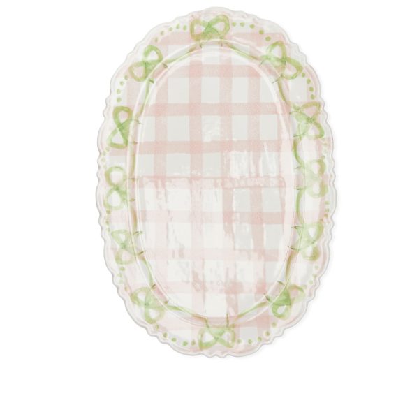 Damson Madder Gingham Frilly Platter