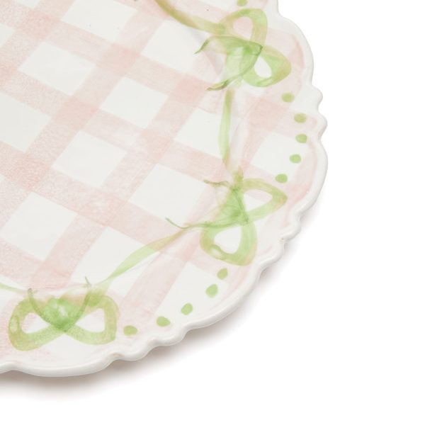 Damson Madder Gingham Frilly Platter