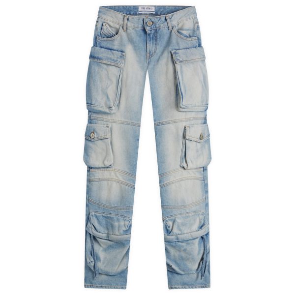 The Attico Essie Long Denim Cargo Pants