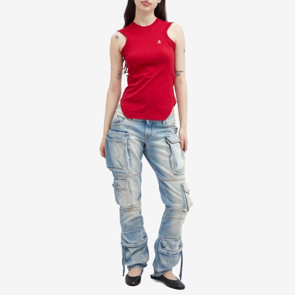 The Attico Essie Long Denim Cargo Pants