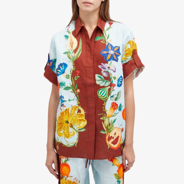 Alemais Dahlia Floral Linen Shirt