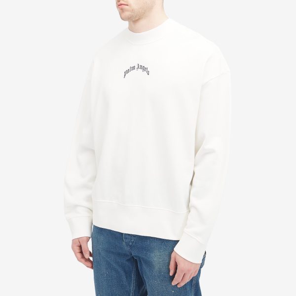 Palm Angels Curved Logo Crew Sweat