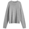 Palm Angels Curved Logo Melange Crew Knit