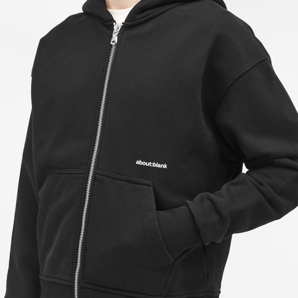 about:blank Box Logo Zip Hoodie