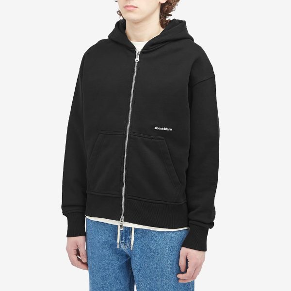 about:blank Box Logo Zip Hoodie