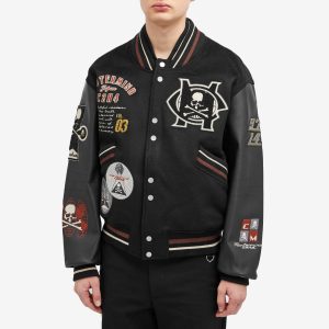 C2H4 x mastermind JAPAN Curvilinear Varsity Jacket