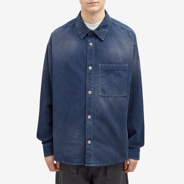 Palm Angels Curved Logo Corduroy Overshirt