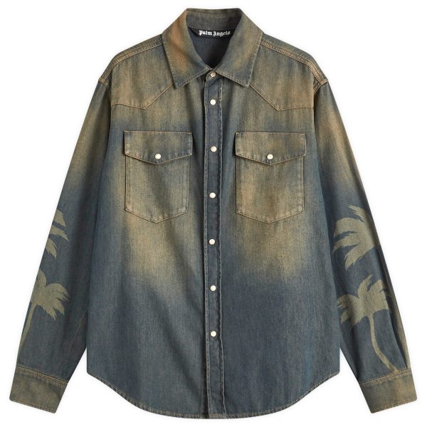 Palm Angels Laser Palm Denim Shirt