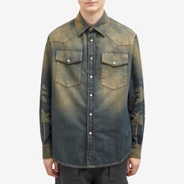 Palm Angels Laser Palm Denim Shirt