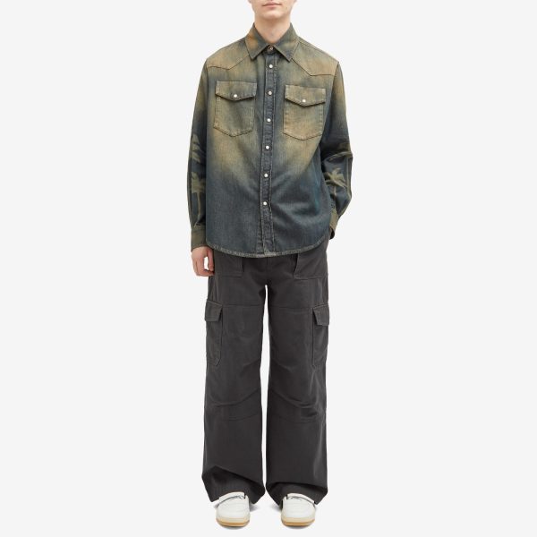 Palm Angels Laser Palm Denim Shirt