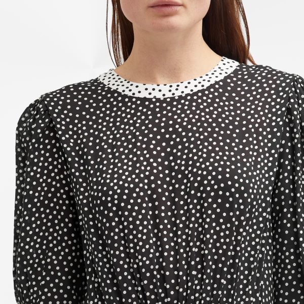 RIXO Mega Leopard Polka Midi Dress