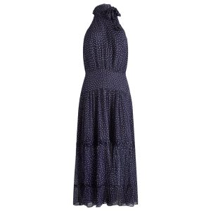 RIXO Abi Polka Dot Midi Dress