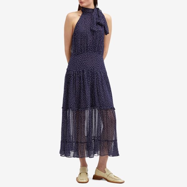 RIXO Abi Polka Dot Midi Dress