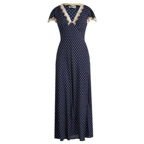 RIXO Clarice Polka Dot Midi Dress