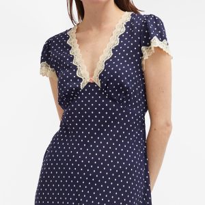 RIXO Clarice Polka Dot Midi Dress