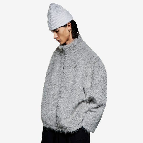 MKI Faux Alpaca Track Jacket