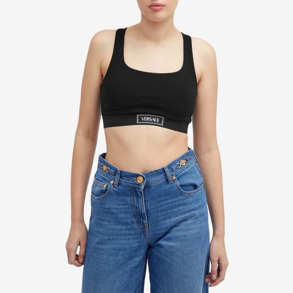 Versace Box Logo Sports Crop Top