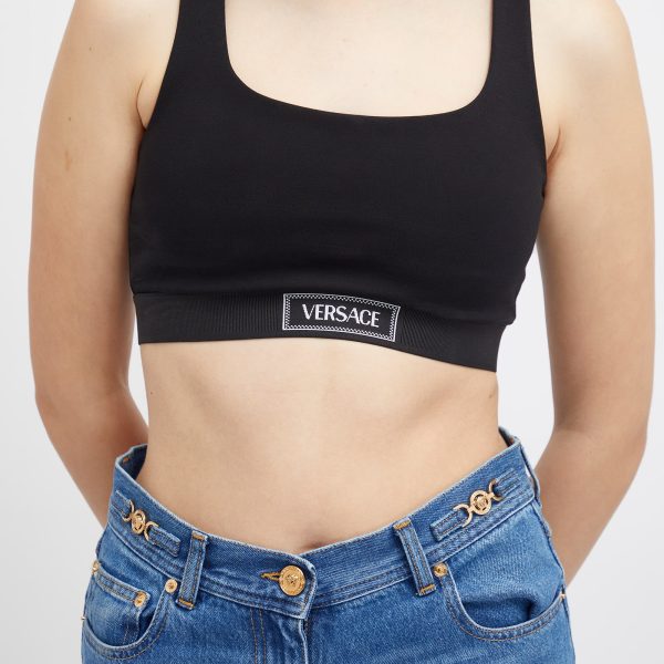 Versace Box Logo Sports Crop Top