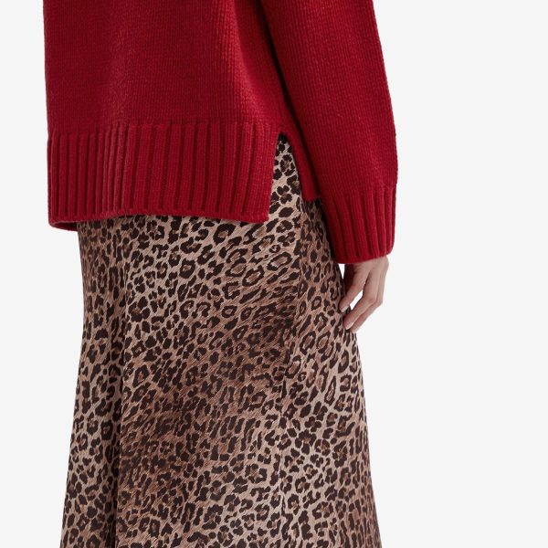 RIXO Kelly Leopard Midi Skirt