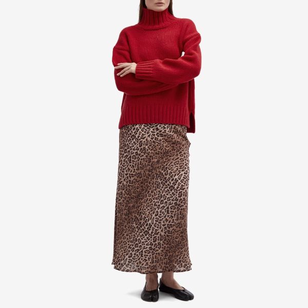 RIXO Kelly Leopard Midi Skirt