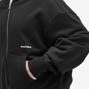 about:blank Box Logo Zip Hoodie